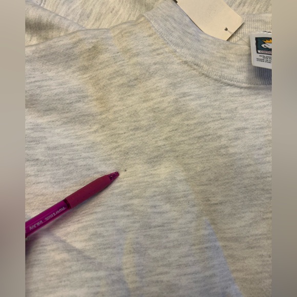 NWT Vintage 90's Light Heathered Grey Sweatshirt Cotton Deluxe Large - Picture 7 of 8